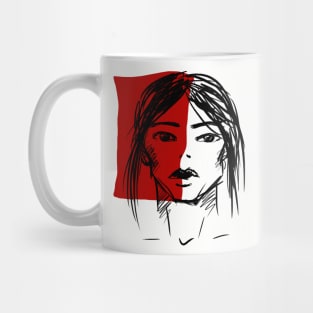 Artistic face of a woman Mug